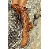 Bnjghcug Damen Flache Overknee-Reitstiefel - Mittelalterliche...